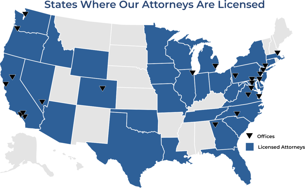 U.S. Map of O'Hagan Meyer Offices.